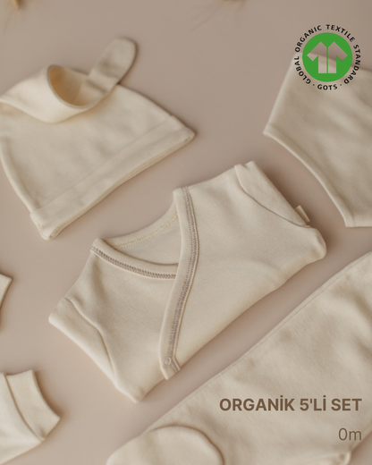 ORGANİK Boyasız 5'li Hastane Çıkışı - Minnola yenidoğan hastane çıkışı seti
