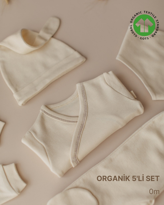 ORGANİK Boyasız 5'li Hastane Çıkışı - Minnola yenidoğan hastane çıkışı seti