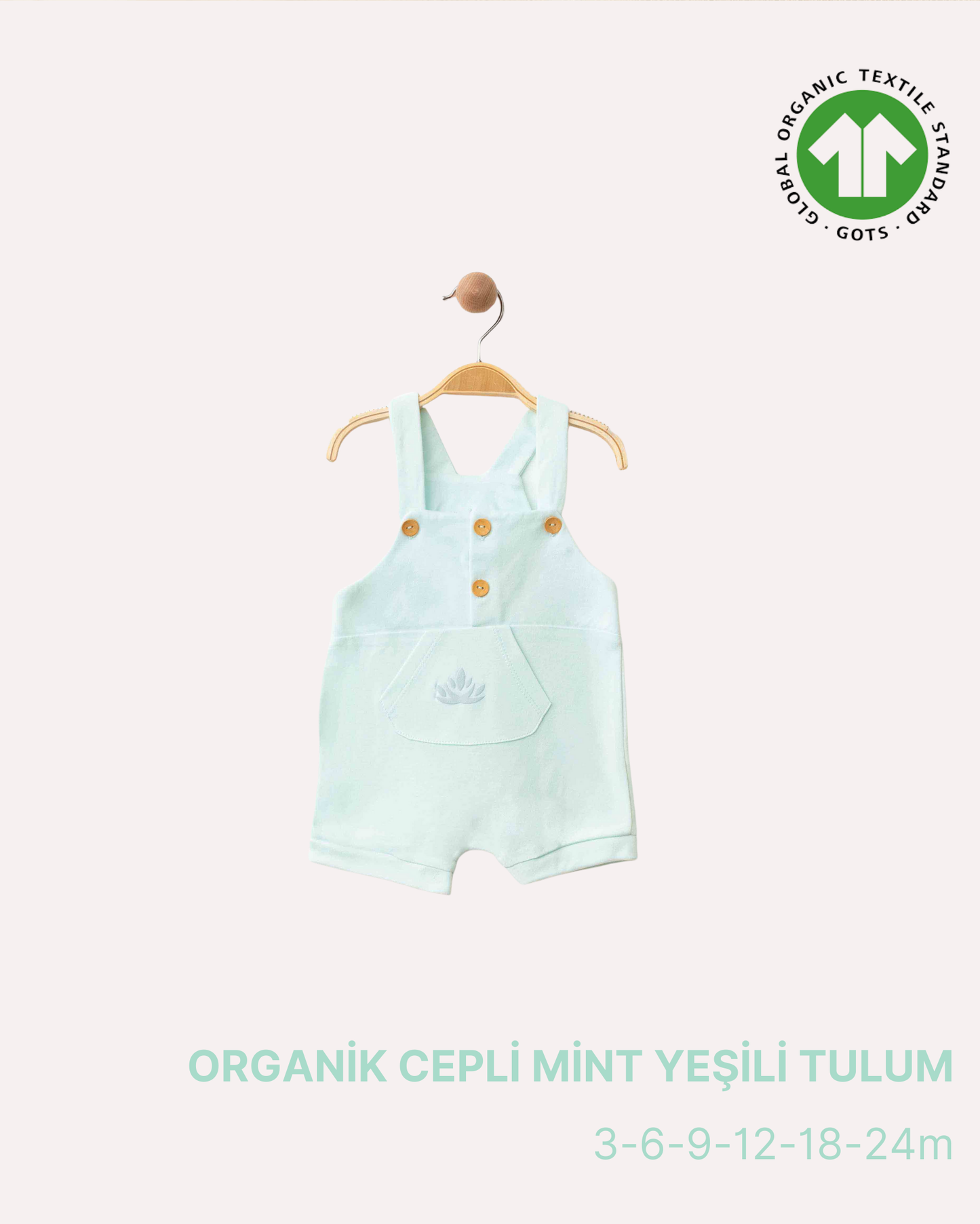 Yazlık Salopet Su Yeşili - Minnola bebek salopet takımı