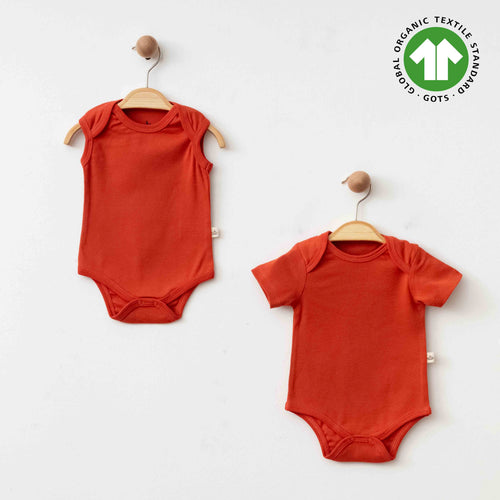 Organik Kırmızı Body - Minnola organik bebek body