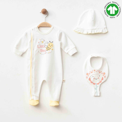 Little Bee 3'lü Tulum Set - Minnola bebek tulumu